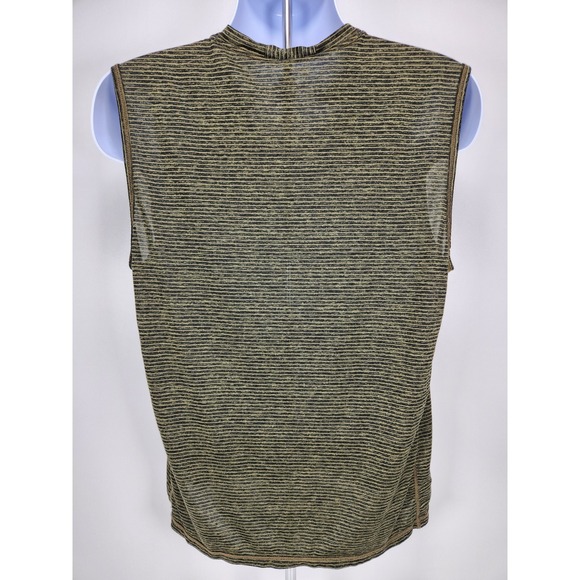 Prana Mens Large Hardesty Performance Tank Sleeveless Athletic Shirt Green Black - Picture 4 of 11